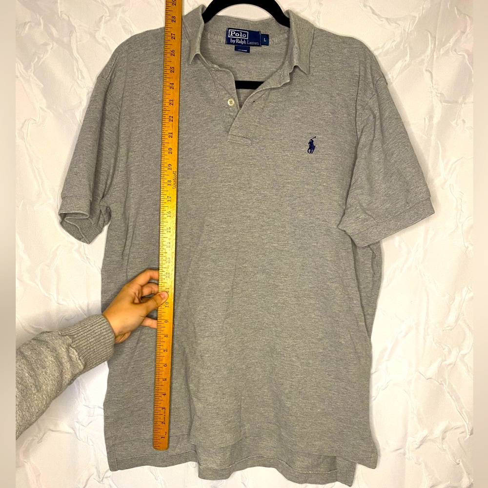 Polo by Ralph Lauren Gray Men's Polo Shirt Size Large 100% Cotton Embroidered